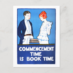 Vintage "Abschlusszeit ist Buchzeit" Poster Postkarte