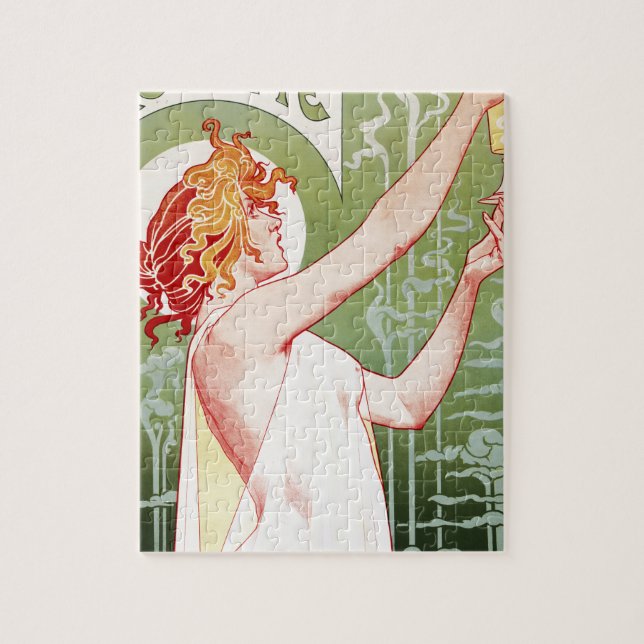 Vintage Absinth Robette und Jugendstil Puzzle (Vertikal)
