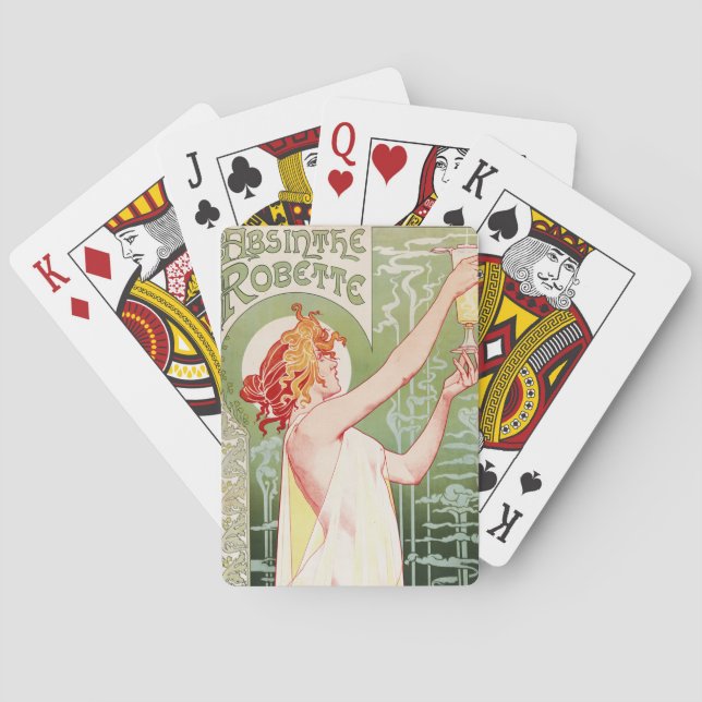 Vintage Absinth Robette und Jugendstil Spielkarten (Rückseite)