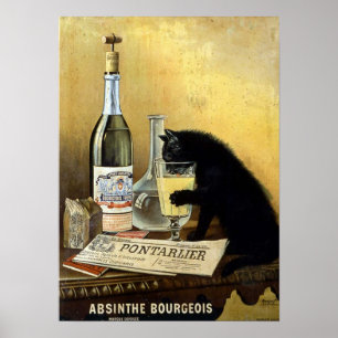 Vintage Absinthe Bourgeois-Werbung Poster