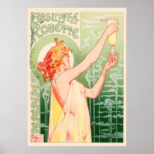 Vintage Absinthe Robette von Alphonse Mucha