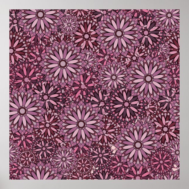 Vintage abstract background. Mandala style. seamle Poster (Vorne)