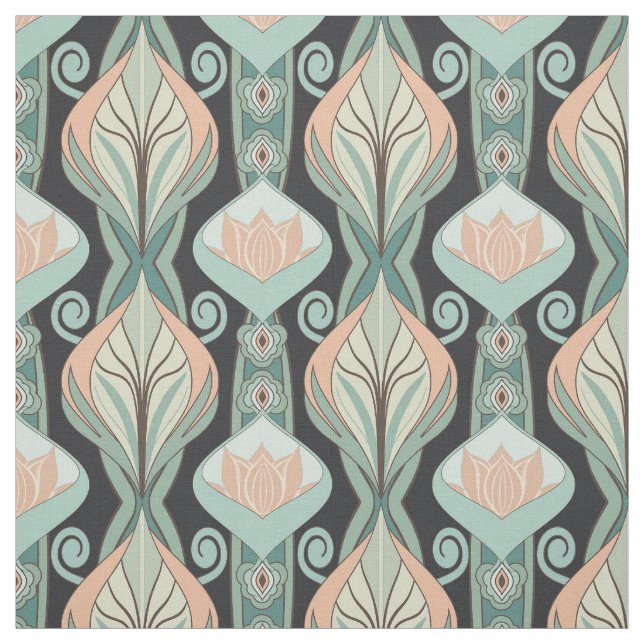 Vintage Abstract Botanical Art Nouveau Pattern Stoff (Muster)