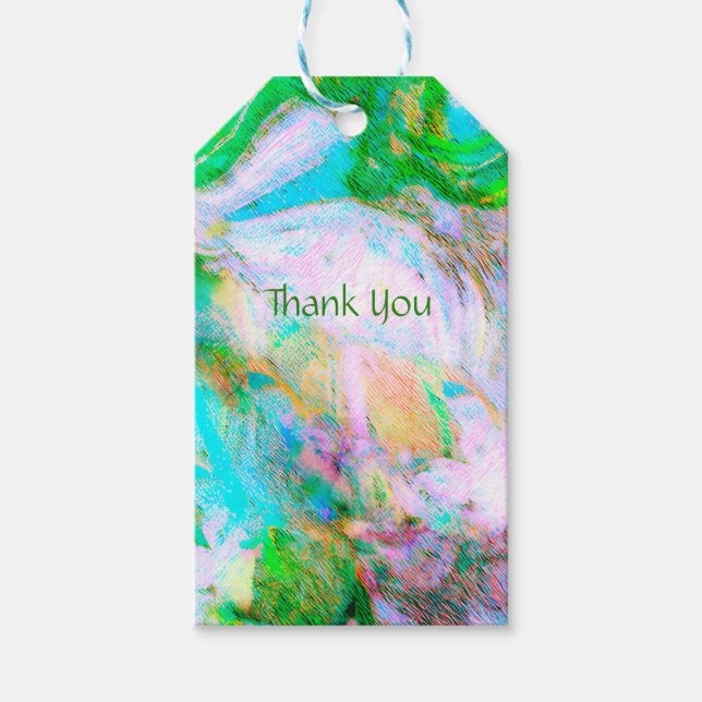 Vintage Abstract Fantasy – Enchanted Floral Danke Geschenkanhänger (Vorderseite)