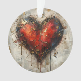 Vintage Abstract Hearts - Acrylic Ornament 