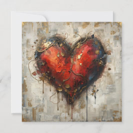 Vintage Abstract Hearts - Flat Card 