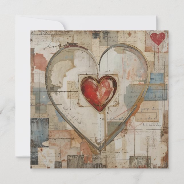 Vintage Abstract Hearts - Flat Card  (Vorderseite)