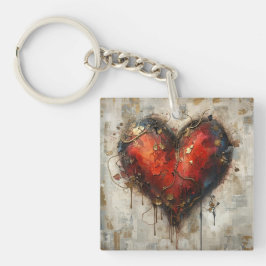 Vintage Abstract Hearts - Keychain Schlüsselanhänger