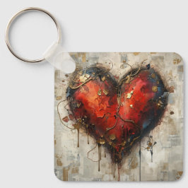 Vintage Abstract Hearts - Keychain  Schlüsselanhänger