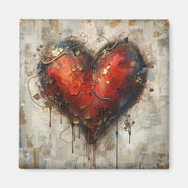 Vintage Abstract Hearts - Magnet 
