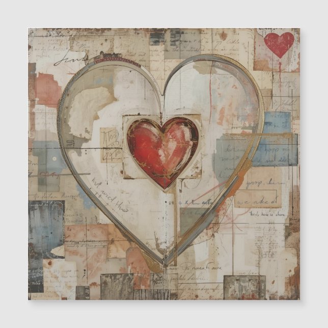 Vintage Abstract Hearts - Magnetic Card  Magnetkarte (Vorderseite)