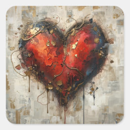 Vintage Abstract Hearts - Stickers 