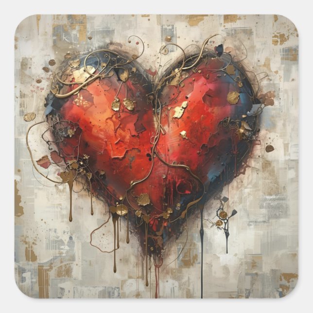 Vintage Abstract Hearts - Stickers  (Vorderseite)