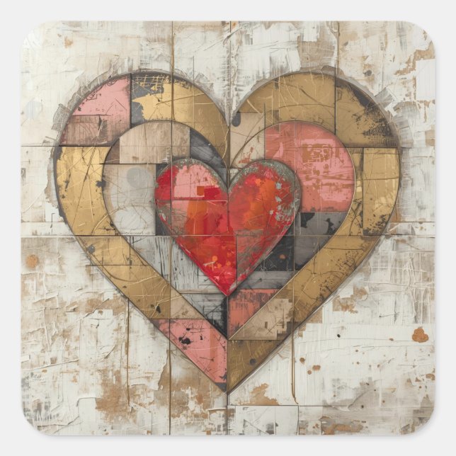 Vintage Abstract Hearts - Stickers  (Vorderseite)