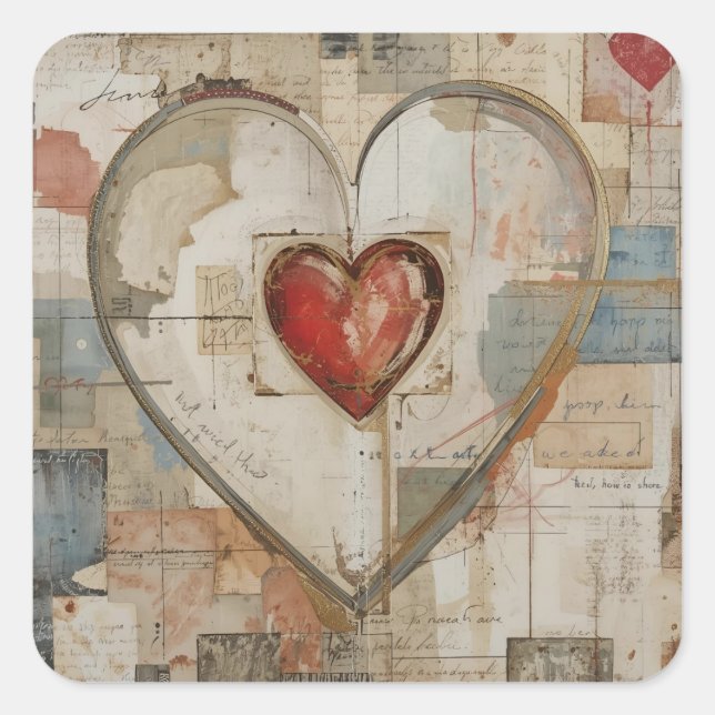 Vintage Abstract Hearts - Stickers  (Vorderseite)
