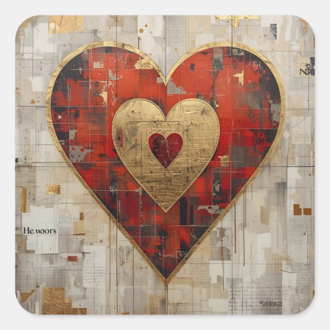 Vintage Abstract Hearts - Stickers  (Vorderseite)