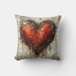 Vintage Abstract Hearts - Throw Pillow Kissen