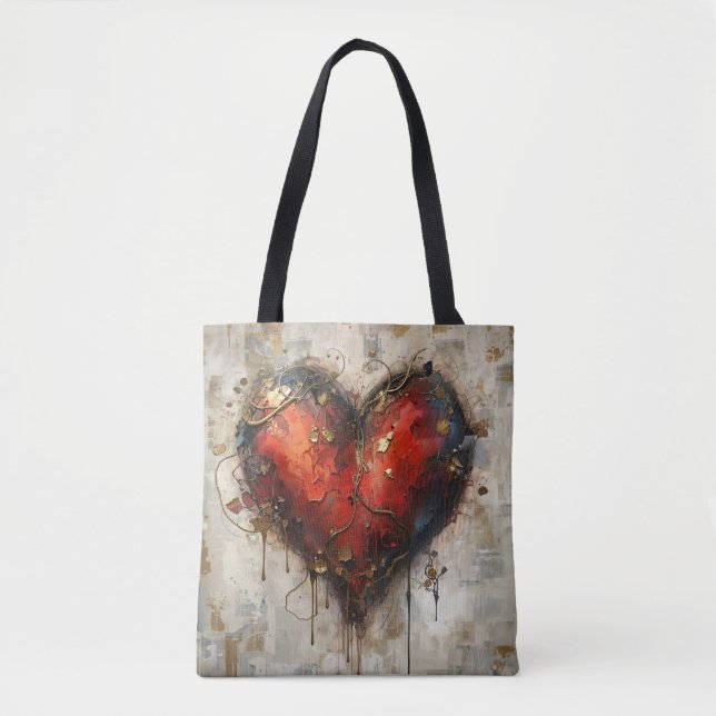 Vintage Abstract Hearts - Tote Bag (Vorderseite)
