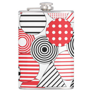 Vintage Abstract: Punkte und Streifen Flachmann