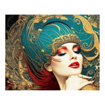 Vintage abstrakte aquamarine Goldmedaille 7