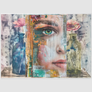 Vintage Abstrakte Art Decoupage Seidenpapier
