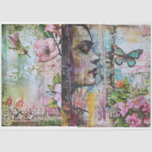 Vintage Abstrakte Art Decoupage Seidenpapier