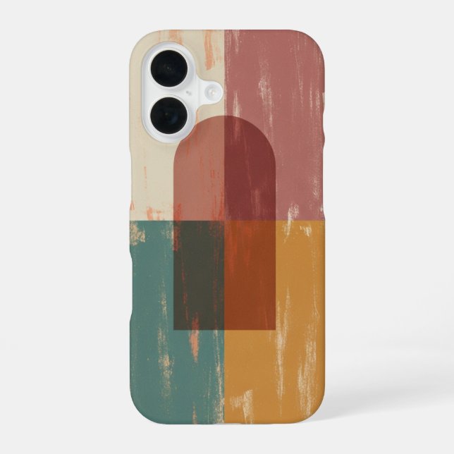 Vintage abstrakte geometrische Bogen iPhone 16 Hülle (Rückseite)