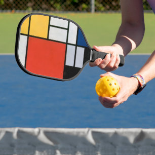 Vintage abstrakte Komposition von Piet Mondrian Pickleball Schläger