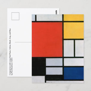 Vintage abstrakte Komposition von Piet Mondrian Postkarte