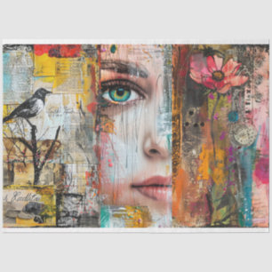 Vintage-Abstrakte-Kunst-Collage-Decoupage Seidenpapier