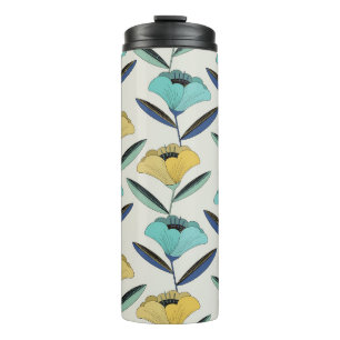 Vintage abstrakte Linie-Art Blumenmuster-Naht Thermosbecher