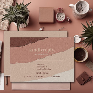 Vintage Abstrakte Minimalistische Erdtöne RSVP Karte