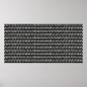 Vintage Abstrakte Streifen Horizontal Nahtlose Sei Poster