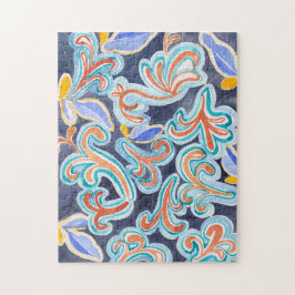 Vintage Abstrakte Wasserfarbe Kunst Jigsaw Puzzle