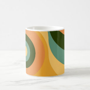 Vintage abstrakte wellige bunte Regenbogen Quadrat Kaffeetasse