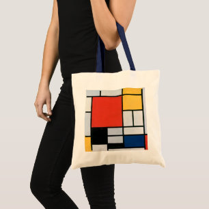Vintage Abstrakte Zusammensetzung von Piet Mondria Tragetasche