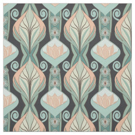 Vintage abstraktes botanisches Art Nouveau-Muster Stoff