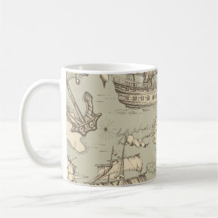 Vintage abstraktes nahtloses Muster zum Thema Kaffeetasse