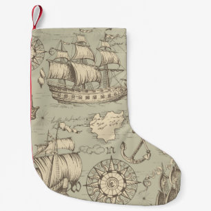 Vintage abstraktes nahtloses Muster zum Thema Kleiner Weihnachtsstrumpf