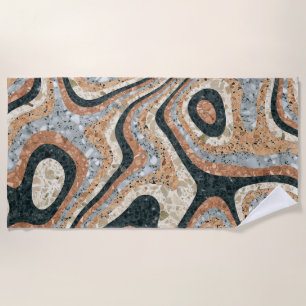 Vintage abstraktes Quarzstein-Naturdesign Strandtuch