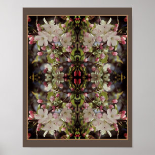 Vintage-Abstraktion von Crabapple-Blüten Poster