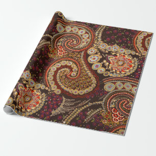 Vintage-Abstraktkunst Farbige Paisley-Muster Geschenkpapier