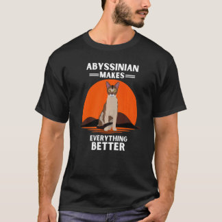 Vintage-Abyssinier-Katze macht alles besser Retro T-Shirt