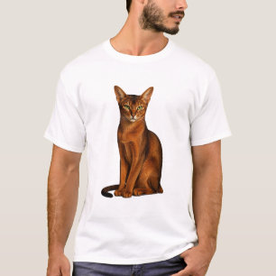 Vintage-Abyssinier-Katze-T-Shirt Einzigartiger H T-Shirt