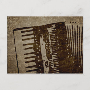 vintage accordion postkarte