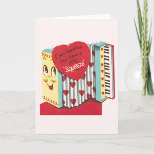 Vintage Accordion Valentine Grußkarte Feiertagskarte