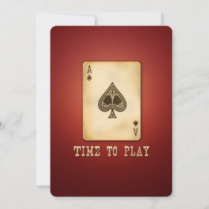 Vintage Ace Poker Geburtstagsfeier oder Turnier Einladung