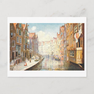 Vintage Achterburgwal in Amsterdam Postkarte