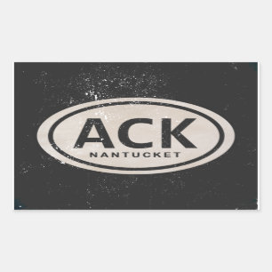 Vintage-ACK-Nantucket-MA-Strand-Tag-Aufkleber Rechteckiger Aufkleber
