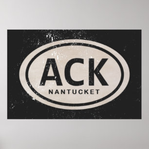 Vintage-ACK-Nantucket-MA-Strand-Tag-Poster Poster